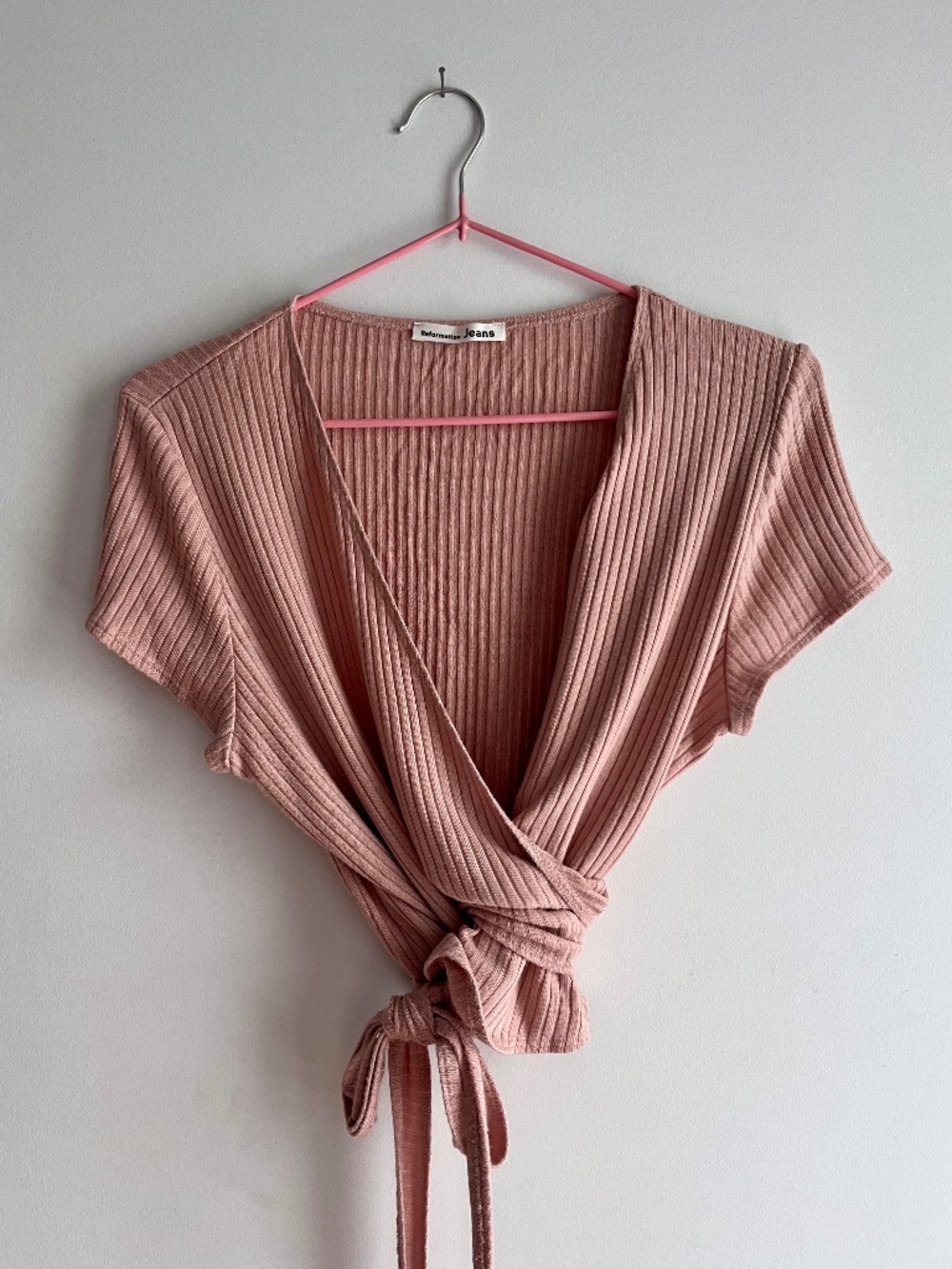Reformation wrap top in dusty rose - Size XL